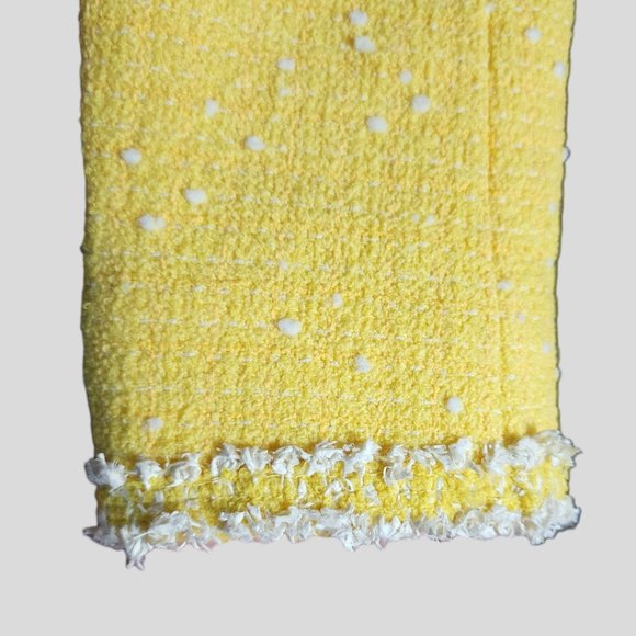 Vintage Y2K CARLISLE Yellow Wool Blend Boucle Tweed Jacket Size 0 - Picture 6 of 9